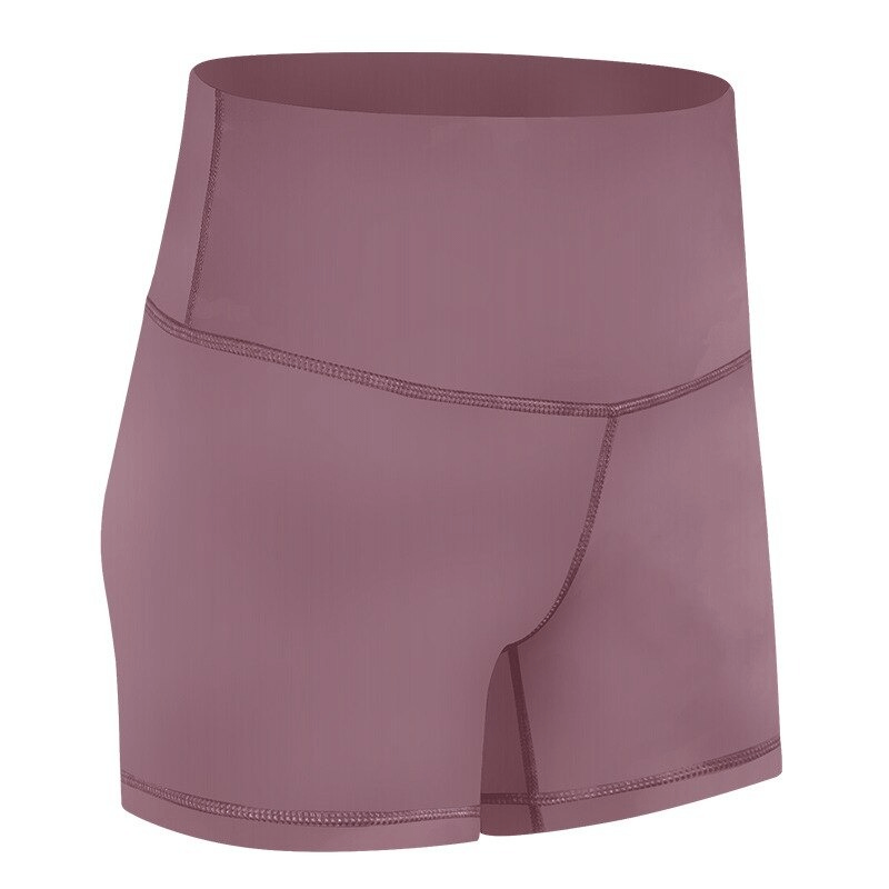 Women's elastic training shorts SF0247, in mauve, made of nylon and spandex blend for yoga and workouts, comfy fit broadcloth.